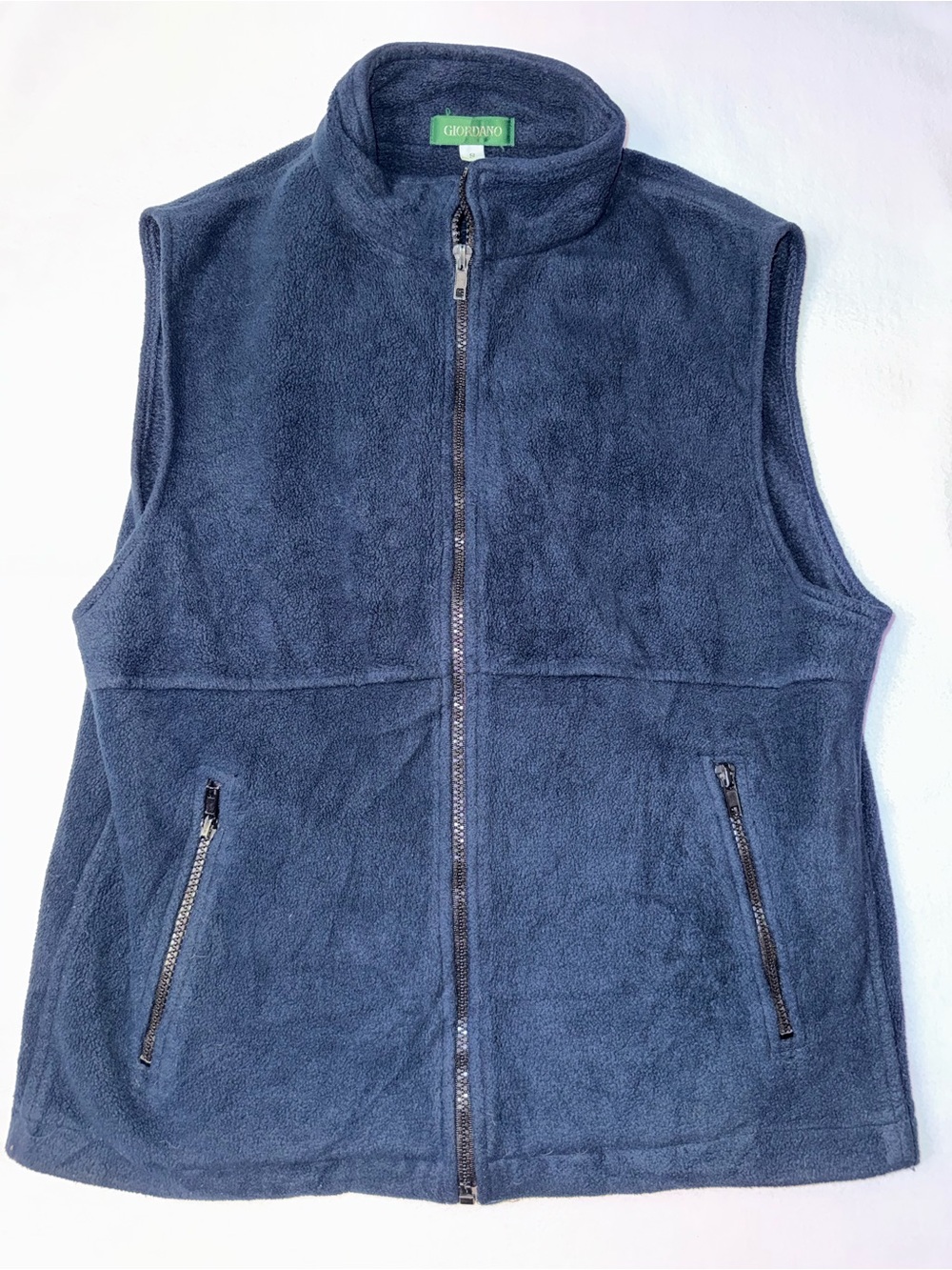 Giordano Men's Navy Fleece Vest with Zip Pockets